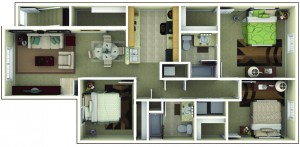 3 Bedroom Apartment Floor Plan